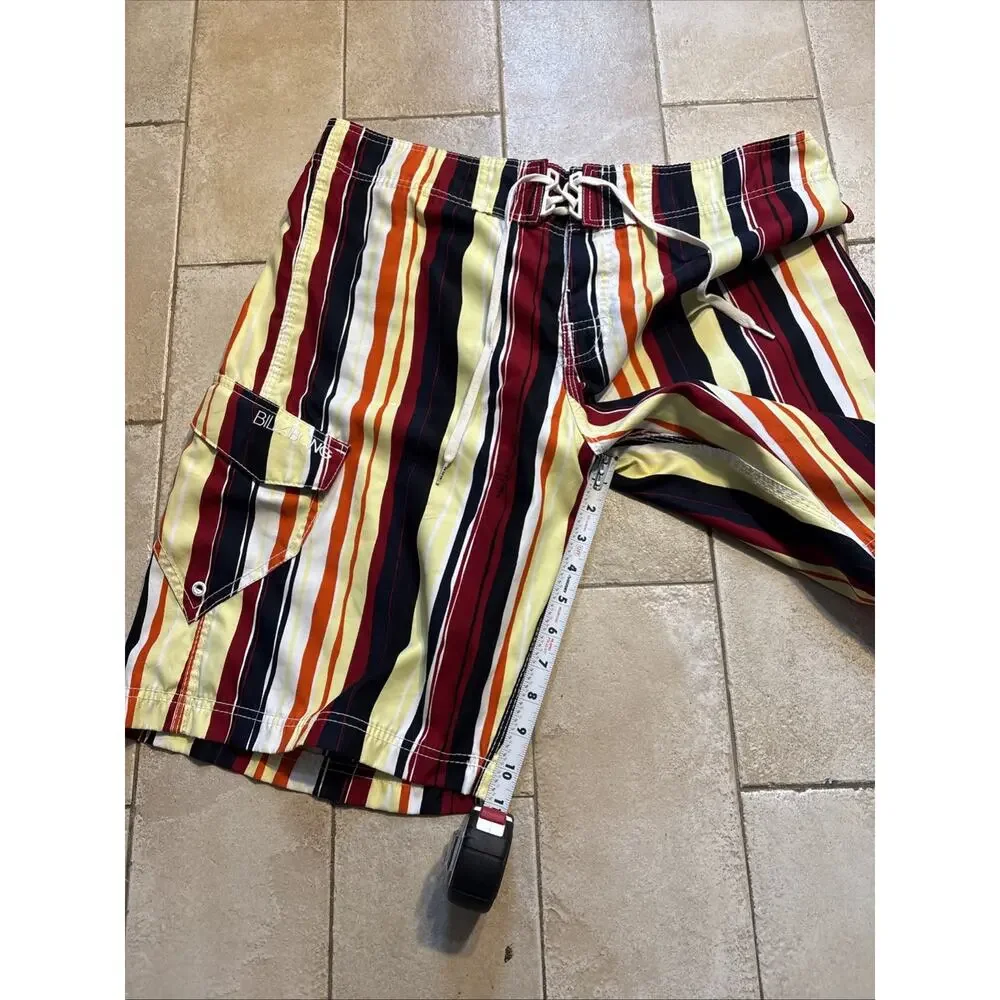 Vintage Billabong Men’s Multicolor Striped Board Shorts Swim Trunks Size 36